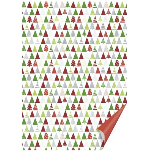 Папір з малюнком "Ялинки" А4(21х29,7см) двосторонній Червоний 300г/м2 Heyda