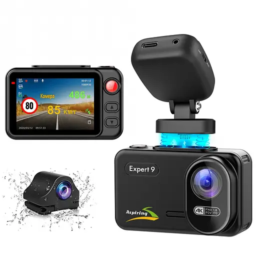 Відеореєстратор Aspiring Expert 9 Speedcam, WI-FI, GPS, 2K, 2 cameras - фото 2