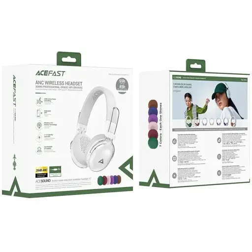 Беспроводные наушники Acefast H7 Active Noise Reduction Wireless Headset Pearl White - фото 2