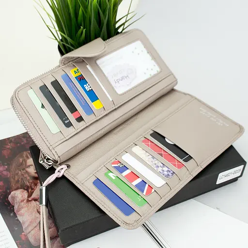 Гаманець жіночий шкіряний De Esse LC14621-GD25 великий з ремінцем нюдовий - фото 3