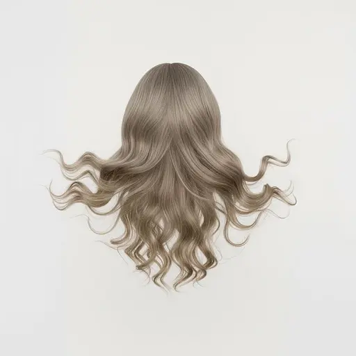 Парик серый пепельный волнистый без челки с пробором 60 см - фото 2