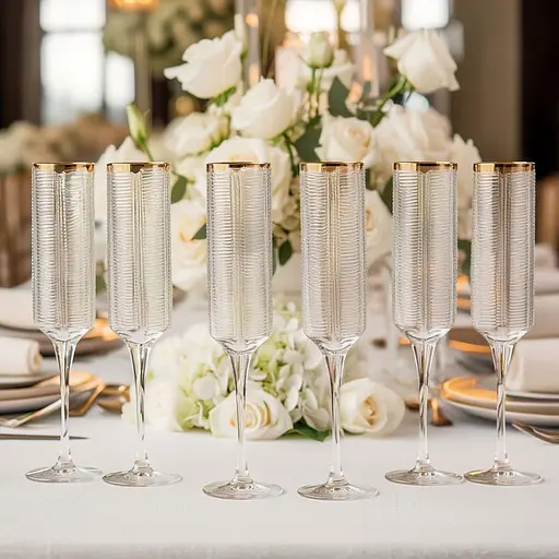 Набор бокалов для шампанского Yiwu Stunning 6 штук по 300 мл, прозрачный HP-16-14