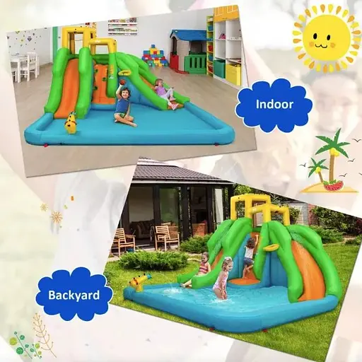 Надувной аквапарк Costway Merlin с двумя горками (без вентилятора) - фото 5