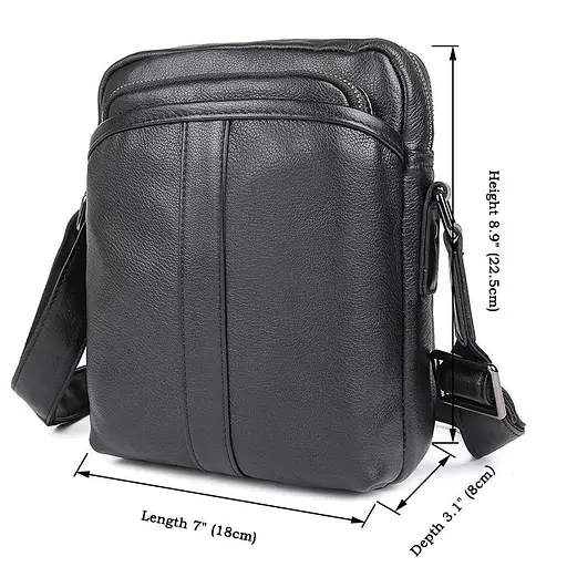 Кожаная мужская сумка John McDee 22,5х18х8 см sum0026648 - фото 7