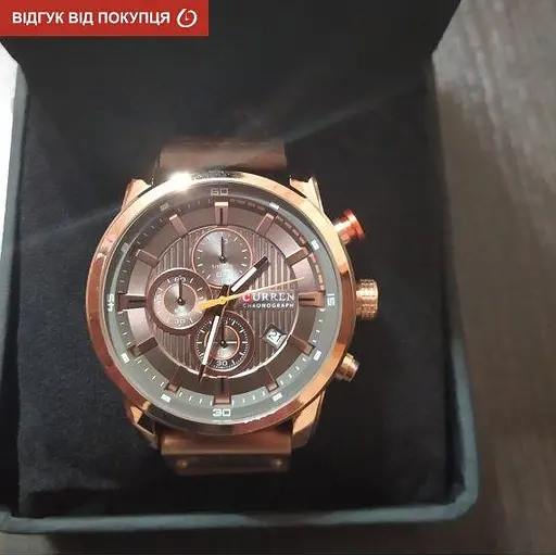 Чоловічий наручний годинник Curren BigBoss (Коричнево-золотий) - фото 4