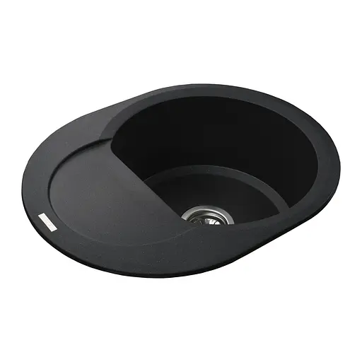 Гранитная мойка Globus Lux Moraine черный металлик 600x470мм-А0001 000022428, Черный - фото 2