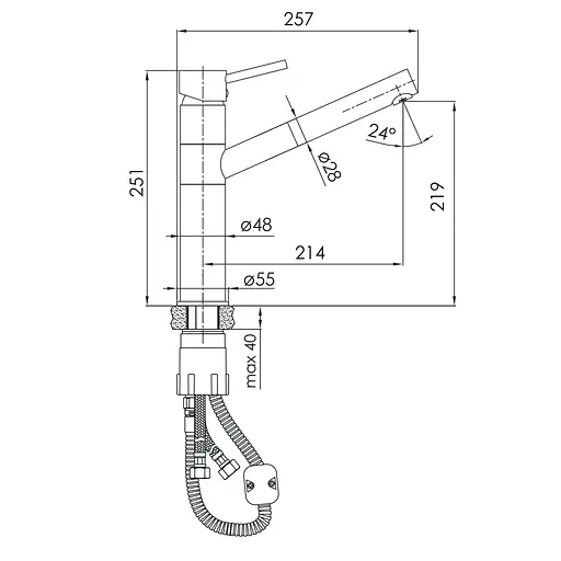 Смеситель для кухни с выдвижным изливом Imprese Pivot LB хром f03408501AA Хром - фото 2