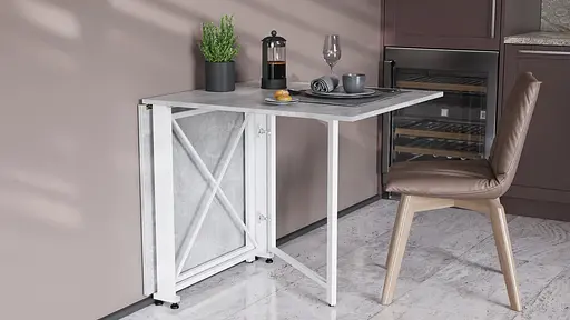 Стіл-книга трансформер Оріон 2 Ferrum-decor 750x1520x730 Білий метал ДСП Бетон 16 мм (FRD-104596) - фото 7