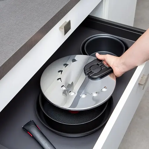 Tefal Крышка с защитой от разбрызгивания Ingenio 20-28 см нержавеющая сталь. - фото 6