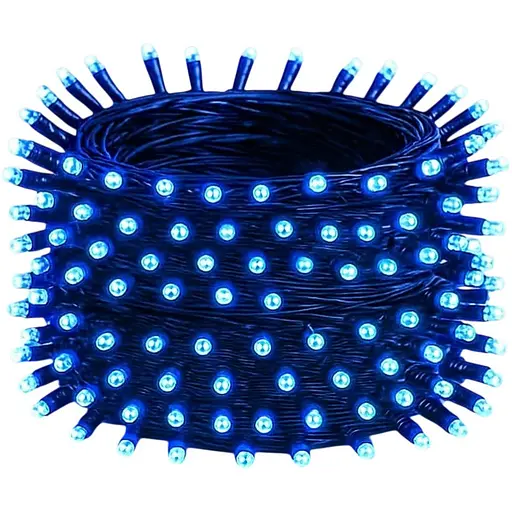Різдвяна світлодіодна гірлянда 7х0.6м для приміщень і вуличного використання 320 світлодіодів LED стрічка 220 В Синє світло - фото 1