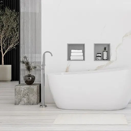 Встраиваемая полка Rea 30x30 nickel brushed с ободком REA-05600, Нержавеющая сталь - фото 4