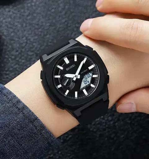 Годинник чоловічий наручний Skmei 2091 (Чорний/Білий/Білий) - фото 5