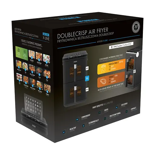 Аэрофритюрница двухкамерная NOVEEN AF5050 DoubleCrisp X-LINE 11л - фото 9