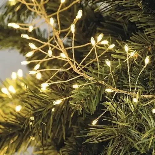 Гирлянда Роса мишура на прозрачном проводе 60 метров 1800 LED Тепло белый - фото 3