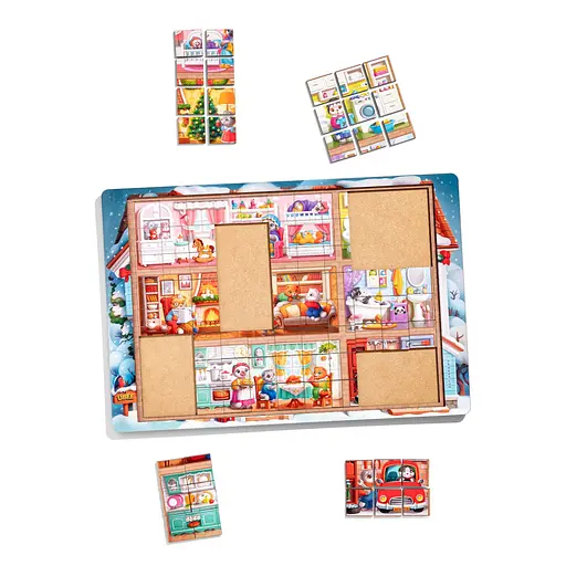 Пазл дитячий деревяний Котячий будинок (ПСД249) PSD249, 176 елементів - фото 7