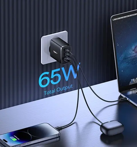 Мережевий зарядний пристрій Baseus Cube Pro Fast Charger 2C+U 65 W EU Cluster P10152301113-00 Чорний - фото 4