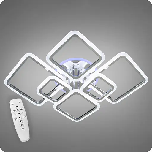 Люстра світлодіодна 517 Dlight 3color з пультом 150Вт Хром (01834) - фото 1