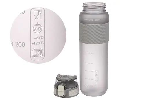 Пляшка для води спортивна Laprida Soft-touch 1000 мл сіра (67-5213) - фото 2