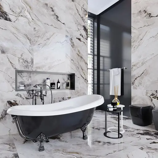 Ванна отдельностоящая матовая Amdcon Symphony 167x78 черная из литого камня черные ножки SYMFONYA_167_bl_BLACK_MAT Черный матовый - фото 2