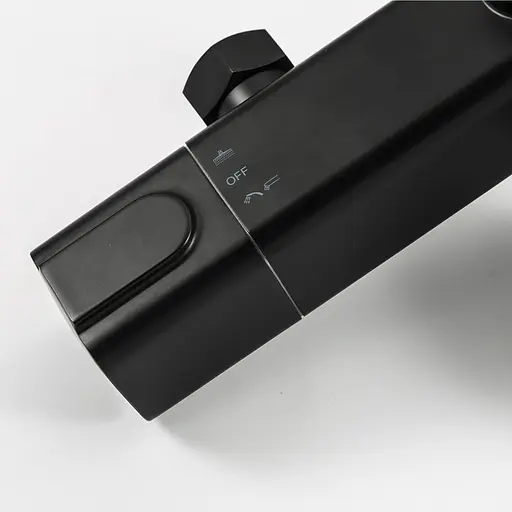 Душова система з термостатом Gappo G2491-6, вилив - перемикач на лійку, Чорний матовий - фото 4