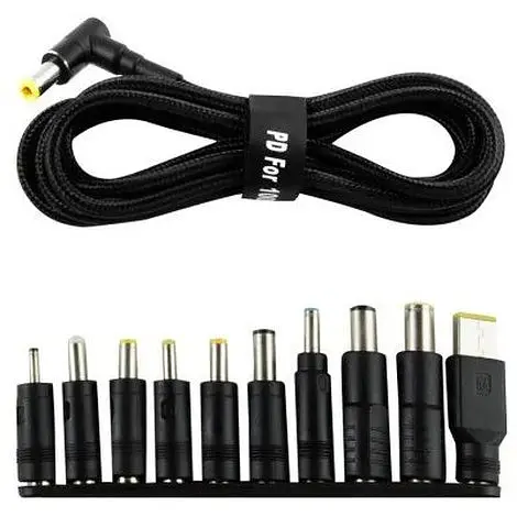 Кабель питания для ноутбука с набором переходников 100W - фото 1