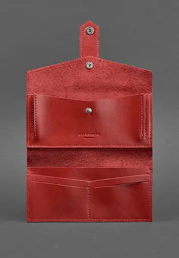 Шкіряне жіноче портмоне 3.0 червоне краст - фото 4