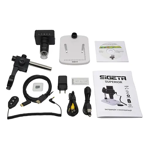 Цифровой микроскоп SIGETA Superior 10x-220x 3.0 MP 2.4" LCD 1080P HDMI/USB/TV (65506) - фото 6