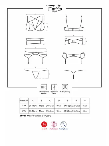 Еротичний комплект білизни Obsessive Frivolla L/XL чорний - фото 3