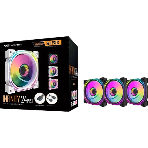 Комплект вентиляторів Darkflash INF24 3 in 1 Black (INF24 3IN1(PWM) black) - фото 5