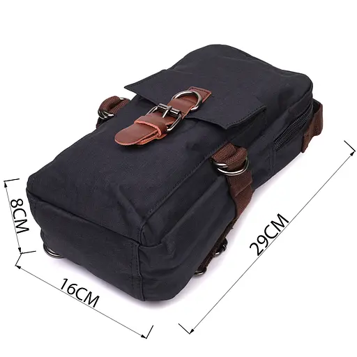 Незвичайна плечова сумка для чоловіків із щільного текстилю Vintage 16х29х8 см sum0028937 - фото 3