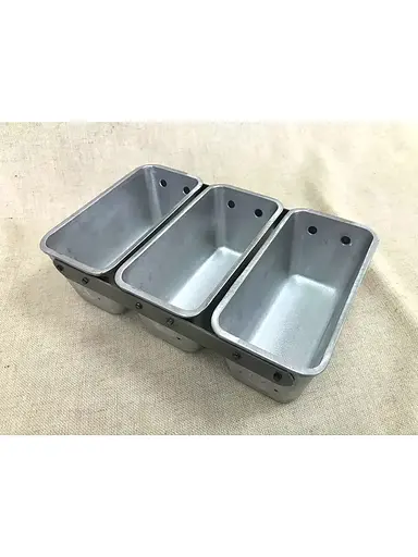 Форма хлібна на 3 секції для випічки маленьких буханців хліба та кексів Л12 алюмінієва, Хлібпром Сірий 81360 - фото 2