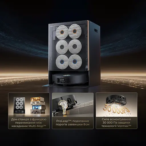 Робот-пилосос миючий Dreame Bot Matrix10 Ultra Black - фото 6