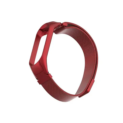Ремешок для фитнес-браслета Boorui для Xiaomi Mi Band 5 и 6 миланская петля красный - фото 2