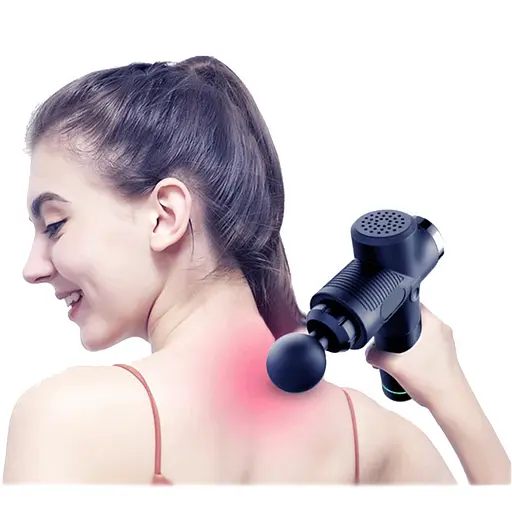 Перкуссионный массажер Rlaxyoo S3 Массажный пистолет (6 насадок + кейс) 2400 мАч 30 режимов (Карбон) - фото 5