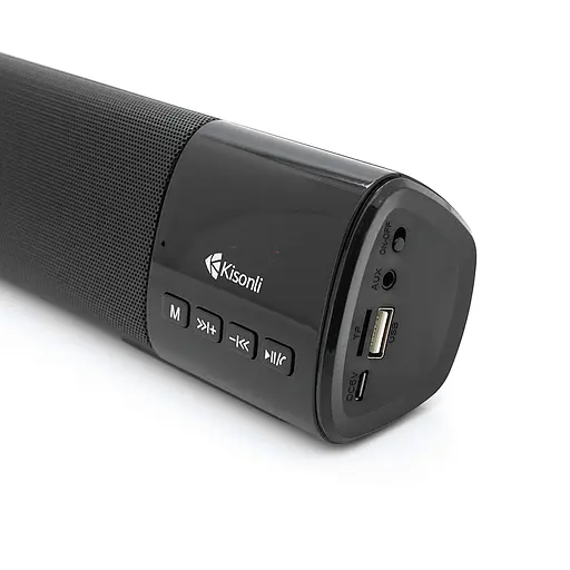 Колонка Kisonli LED-800B Bluetooth 5.0, 2х5W, 1200mAh, USB/TF/BT/FM/AUX/LCD, DC: 5V/1A, Black, BOX, Q30 - фото 3