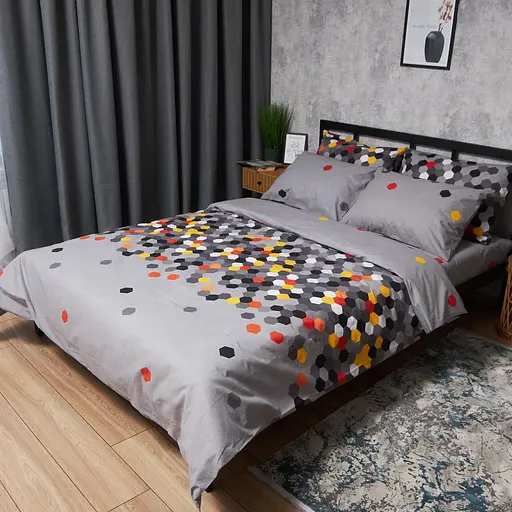 Комплект постельного белья Moon&Star Бязь Gold Люкс Urban Pixels King Size 220x240 наволочки 4х50х70 - фото 1