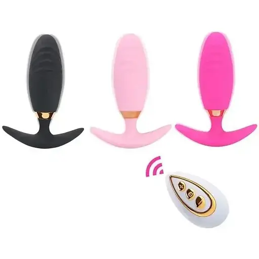 Анальна пробка з вібрацією в комплекті з пультом керування, масажер простати - фото 1