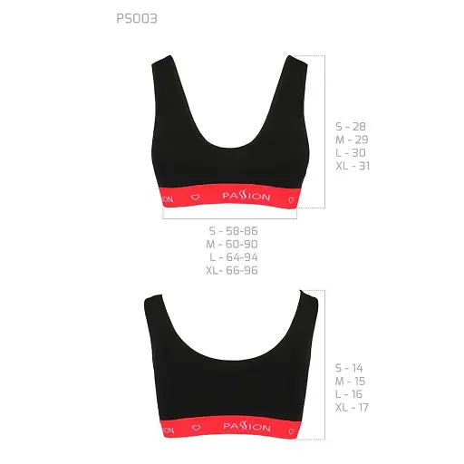 Спортивный топ на широких бретелях Passion PS003 TOP black L - фото 5