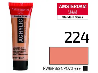 Фарба акрилова Amsterdam 224, Неаполітанський жовто-червоний 20 мл - фото 2