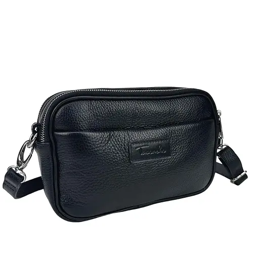 Кросбоді шкіряне чорне Tavinchi CH-026A-FL