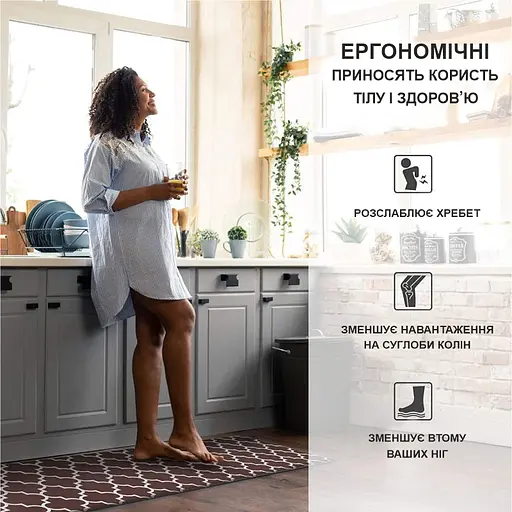 Коврики кухонные набор Lovely Svi 2 шт: 44x74 x1 см и 44 x119 x1см Коричневый - фото 4