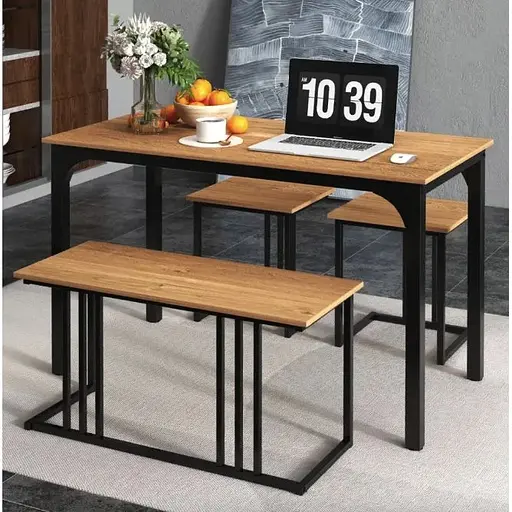 Комплект Costway Decima обеденный стол со стульями в стиле Loft натуральный - фото 3