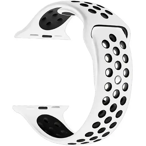 Ремінець Apple Watch Nike Sport 42/44/45/46/49 mm Білий Чорний L - фото 1