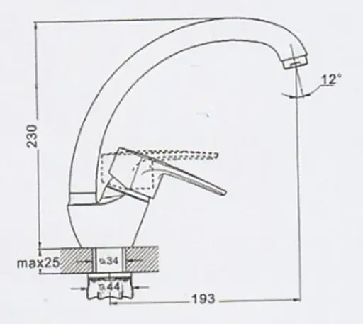 Змішувач для кухні Udis YUB4-A181 одноважільний Хром 30412 - фото 2