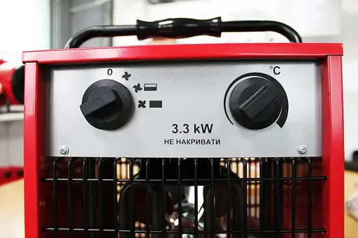 Електричний тепловентилятор Vulkan 3,3 кВт, площа обігріву 25 кв.м., червоний, підлоговий, (SL-TSE-33C) - фото 4