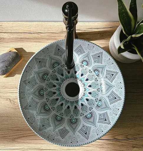 Умивальник Rea Mandala накладний REA-U7502, Цветной - фото 2