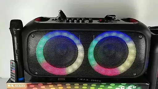 Портативна акустична колонка RX-6248 з мікрофоном та пультом - фото 3