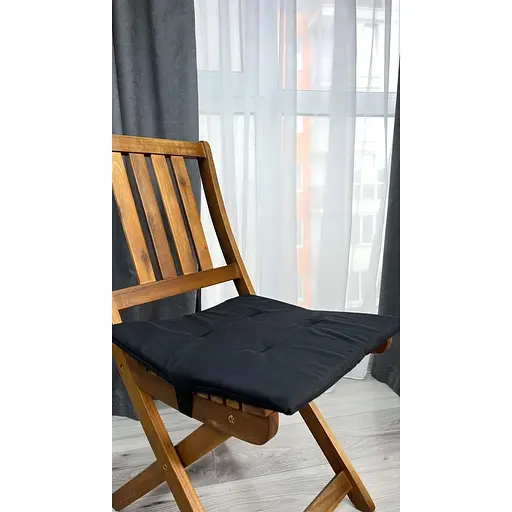 Водоотталкивающая Подушка на стул Черный однотон (2 шт.) - фото 4
