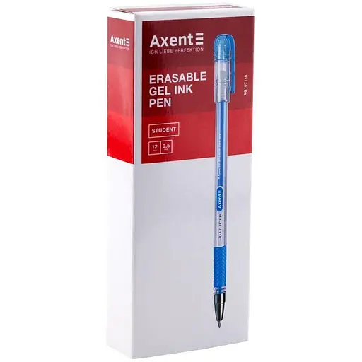 Упаковка гелевих ручок Axent Student пиши-стирай синє чорнило 12 шт. в асортименті (AG1071-02-A) - фото 4