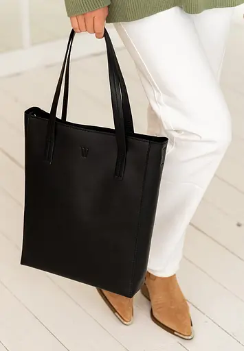 Шкіряний шоппер Nancy чорний - фото 9